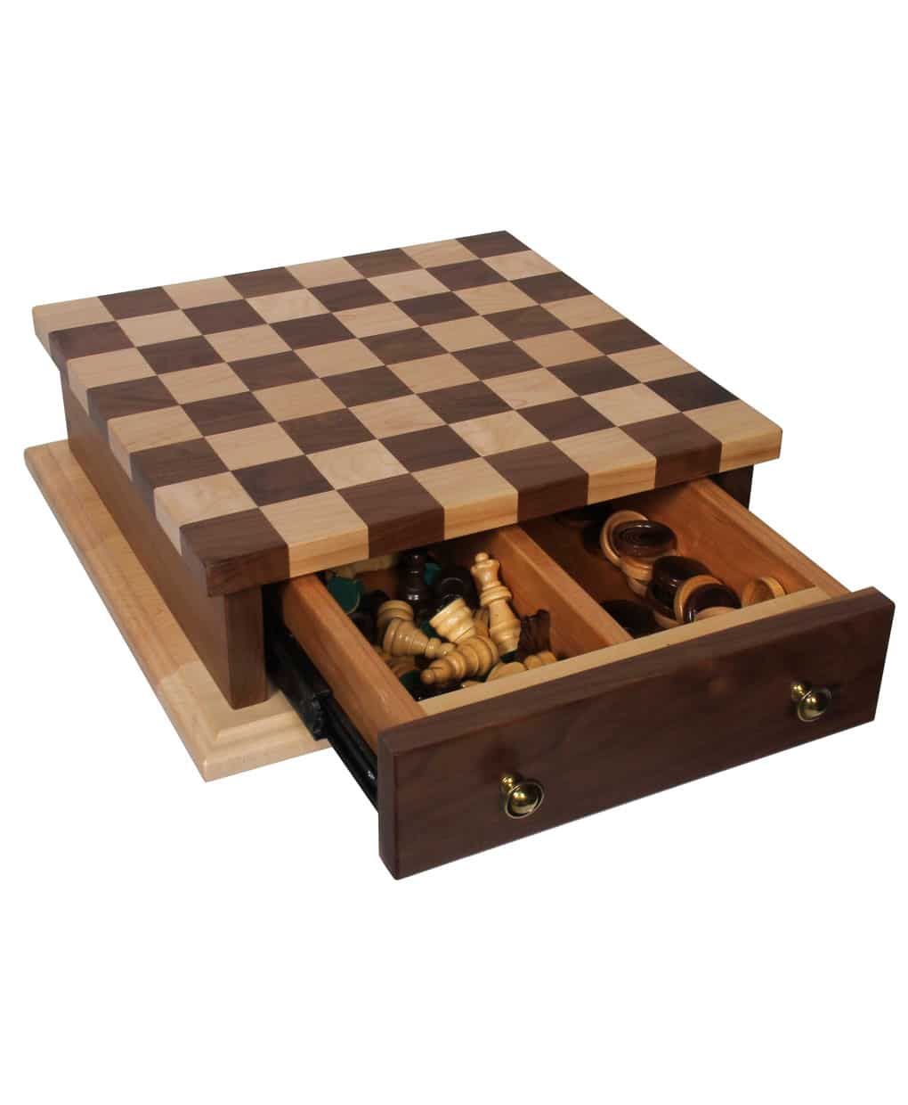 Chess And Checkerboard Set Amish, Wooden Checkers Set With Storage