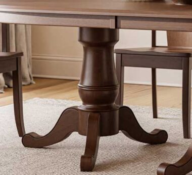 Chancellor Double Pedestal Table features Solid Wood Pedestals