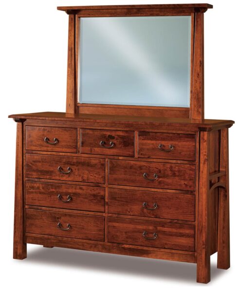 Amish Artesa 9 Drawer Dresser with Optional JRA-030 Mirror