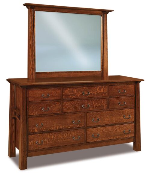 Amish Artesa 10 Drawer Dresser with Optional JRA-046 Mirror