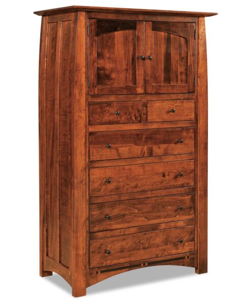 Amish made Boulder Creek Chest Armoire [Brown Maple with a Michael's Cherry finish]