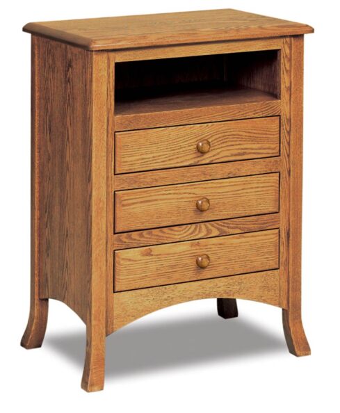 Carlisle Taller 3 Drawer Nightstand with Opening