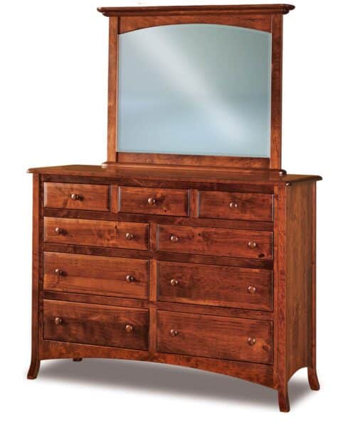 Amish Carlisle 9 Drawer Dresser with optional mirror (JRC-030)