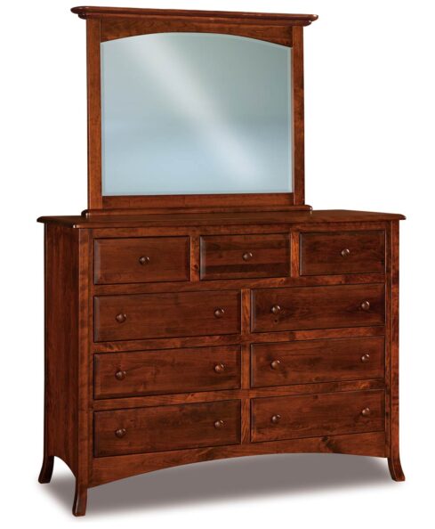 Amish Carlisle 9 Drawer Dresser with optional mirror (JRC-030)