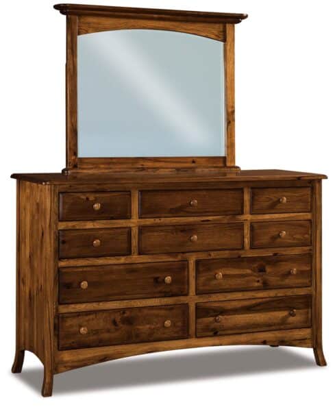 Amish Carlisle 10 Drawer Dresser with optional mirror (JRC-030)