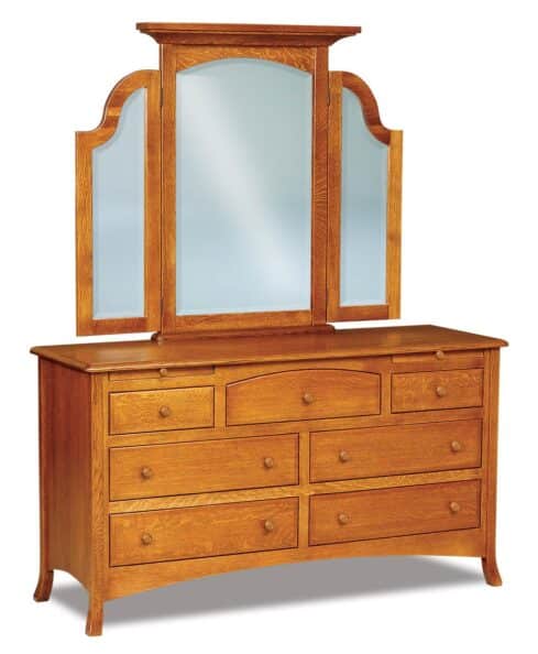 Carlisle 7 Drawer Dresser with Arched Drawers and (2) Jewelry Drawers [JRC-049 Mirror]