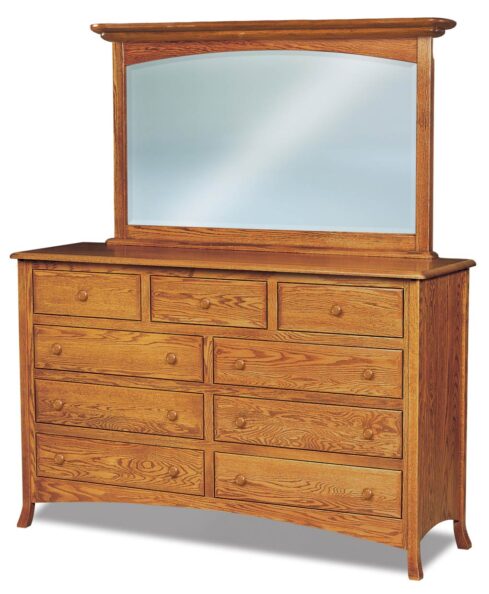 Amish Carlisle 10 Drawer Dresser with optional mirror (JRC-031)
