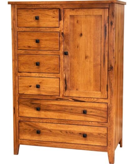 Amish Ridgecrest Flush Mission Gentleman's Chest [Shown in Rustic Hickory with a Golden Harvest Finish]