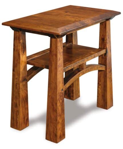 Amish Artesa Open Chair Side End Table [Shown in Rustic Cherry with a Michael's Cherry finish]