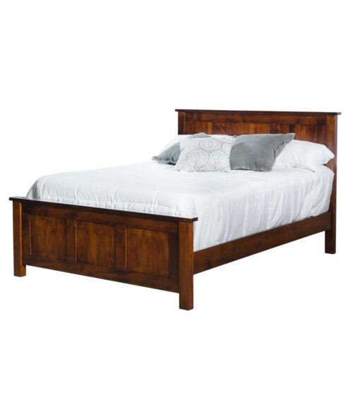 Flush Mission Amish Bed [Brown Maple with a Burnt Umber stain, Amish Direct Furniture]