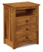 Amish Kascade 3 Drawer Nightstand with Opening