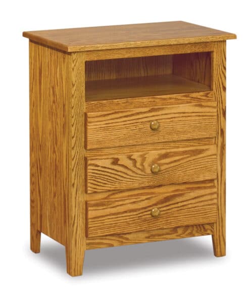 Shaker 3 Drawer Nightstand with Opening