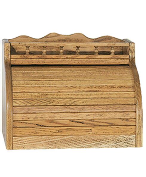 Amish Rolltop Bread Box with Rail
