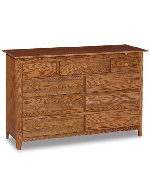 Shaker 9 Drawer Dresser with Arched Drawer and 2 Jewelry Drawers