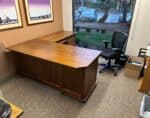 Belmont Corner File Desk in Oak with a Distressed Vintage Antique finish [Amish Direct Furniture]