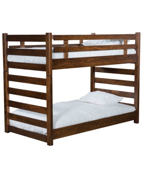 Ladder Bunk Bed [Oak with Earthtone stain]