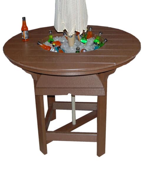 Amish Poly 48" Round Party Bar Table [Shown in Tudor Brown]