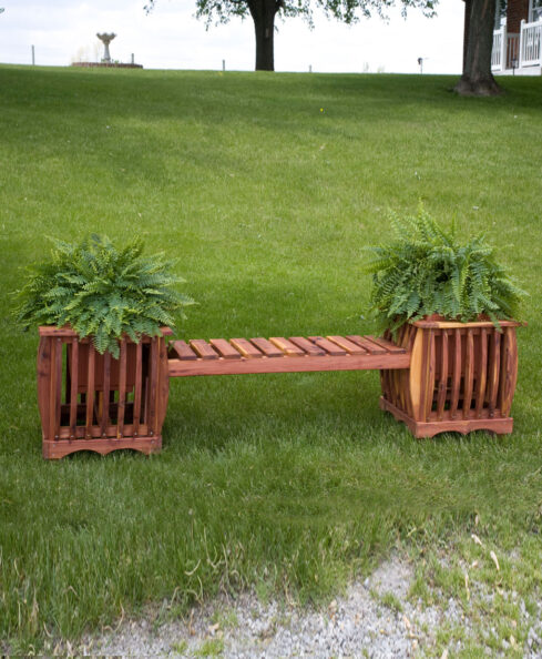 Amish Cedar Planter Bench