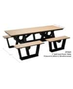 Amish Poly 7' Split Bench Picnic Table [Dimensions]
