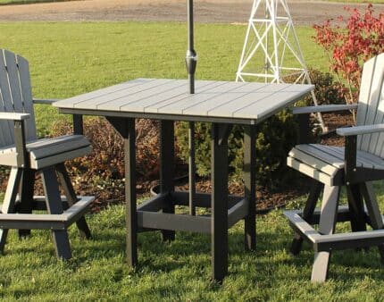 Amish Poly 48" Square Bar Table [Shown in Black and Dove Grey]