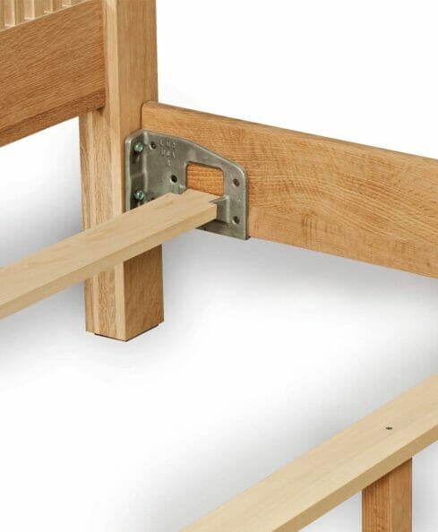 Metal L-bracket for Bed Frame. Amish bedroom furniture by Amish Direct Furniture.
