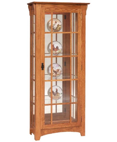 Mission Single Door with Mullion Sides Curio