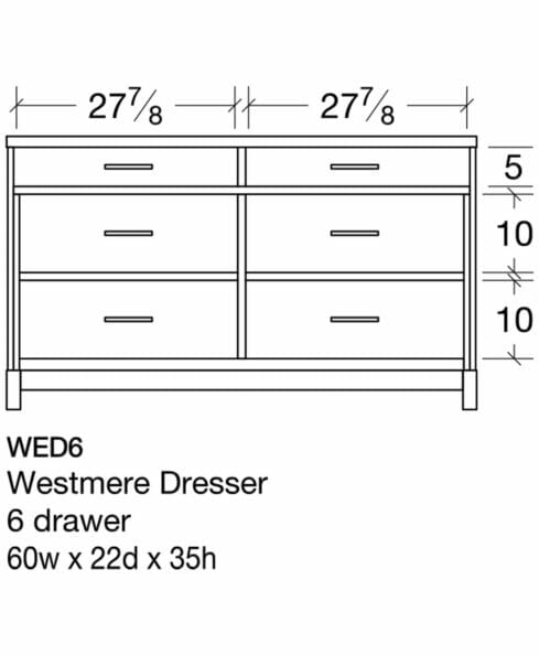 Westmere 8 Drawer Dresser [WED6 Dimensions]