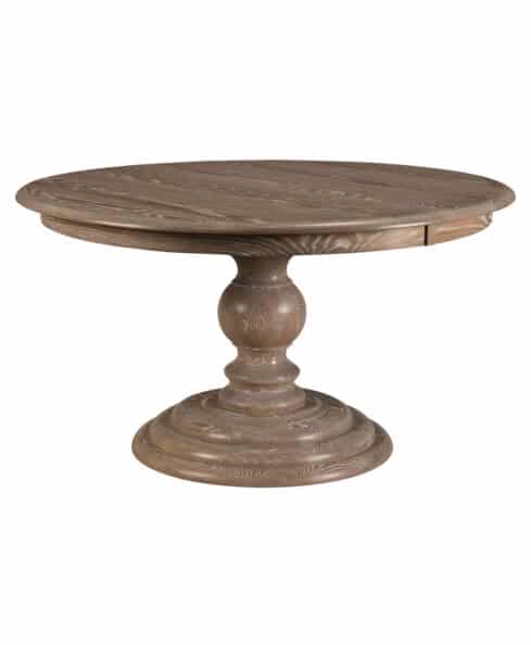 Roanoke Amish Pedestal Table [Smoked Grey Oak]