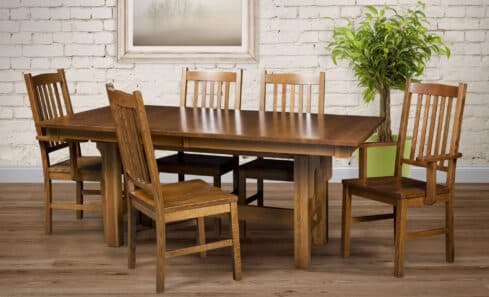 Scoop Chair Oak Leather Dining Chair set of 4