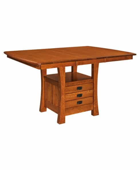 Arts and Crafts Cabinet Amish Table [With Leaf]