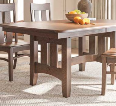 The Galena Trestle Table features a timeless design for any home