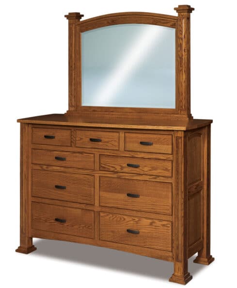Lexington 9 Drawer Mule Dresser with optional mirror (JRL-030)