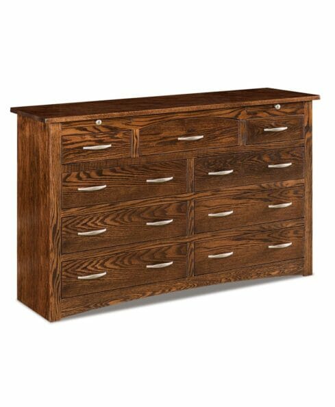 Amish Denver 9 Drawer Dresser with Arch Drawer & 2 Jewelry Drawers