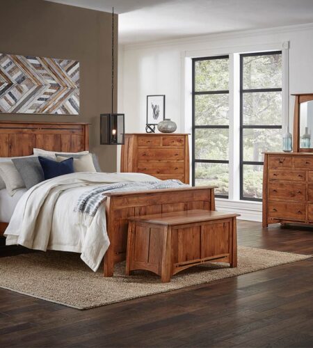 Amish made Boulder Creek Bedroom Collection [Shown in Rustic Hickory with a Golden Harvest stain]