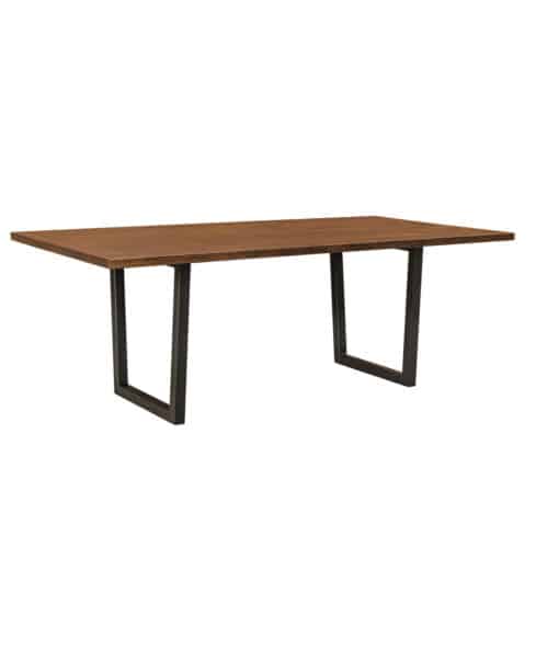 Lifestyle Amish Trestle Table [Contemporary styled / Black powder coated metal base]