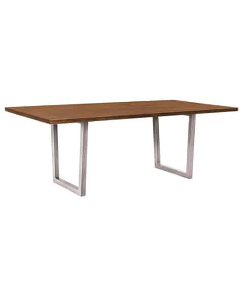 Lifestyle Amish Trestle Table [Contemporary styled / Chrome metal base]