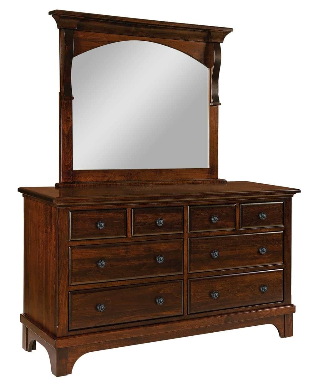 Amish Hamilton Court 8 Drawer Dresser with optional Mirror