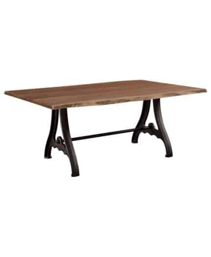 Amish made Iron Forge Amish Table with Live Edge Table Top [Amish Direct Furniture]