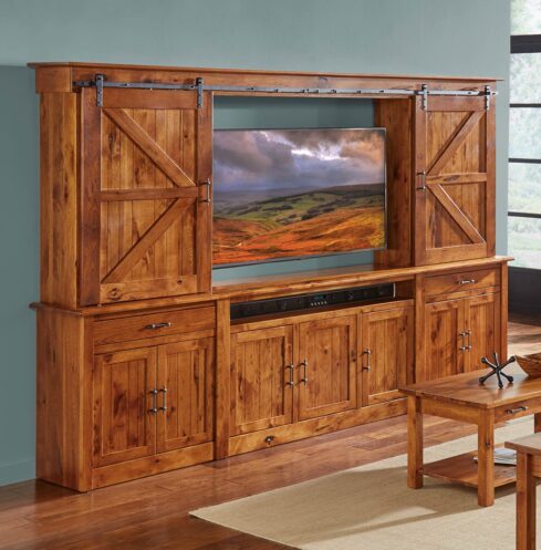 Rustic Amish made Timbra 6-Piece Wall Unit