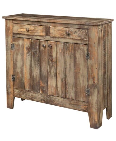 Amish made Gold Mine Console Cabinet. Crafted from solid pine with antique paint finish.