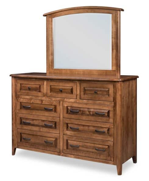 Amish Bay Pointe 9 Drawer Dresser with Optional Mirror