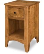 Carlston 1 Drawer Open Nightstand [Sap Cherry with a Sealy finish]