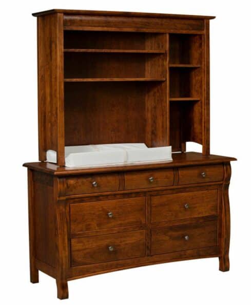 Amish Youth Castlebury 7 Drawer Dresser [Shown with Optional Hutch Top]