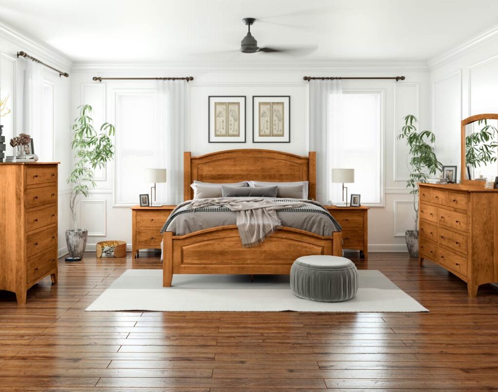 Carlston Amish Bedroom Set [Sap Cherry with a Sealy finish]