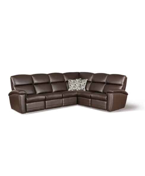Amish Houston Sectional with Wallhugger Reclining Ends
