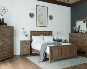 Flush Mission Amish Bedroom Set [Brown Maple with a Almond Stain, Amish Direct Furniture]
