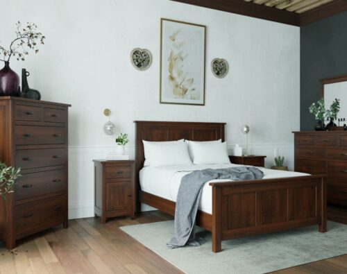 Flush Mission Amish Bedroom Set [Brown Maple with a Old Museum Stain, Amish Direct Furniture]