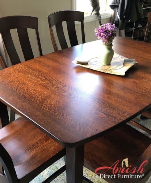 Amish Solid Wood Madison Leg Dining Table with Wadena Chairs [Amish Direct Furniture]