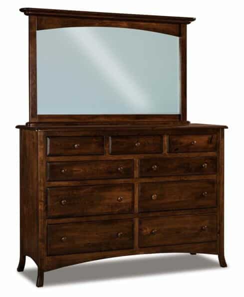 Amish Carlisle 9 Drawer Dresser with optional mirror (JRC-031)