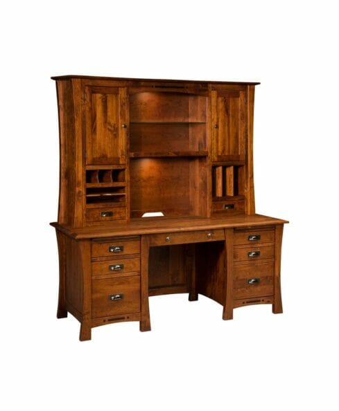 Amish Arts and Crafts Wall Desk [Shown with optional hutch]